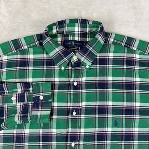 Ralph Lauren Shirt Men XLT Multicolor Plaid Flannel Button Down Pony Preppy EUC